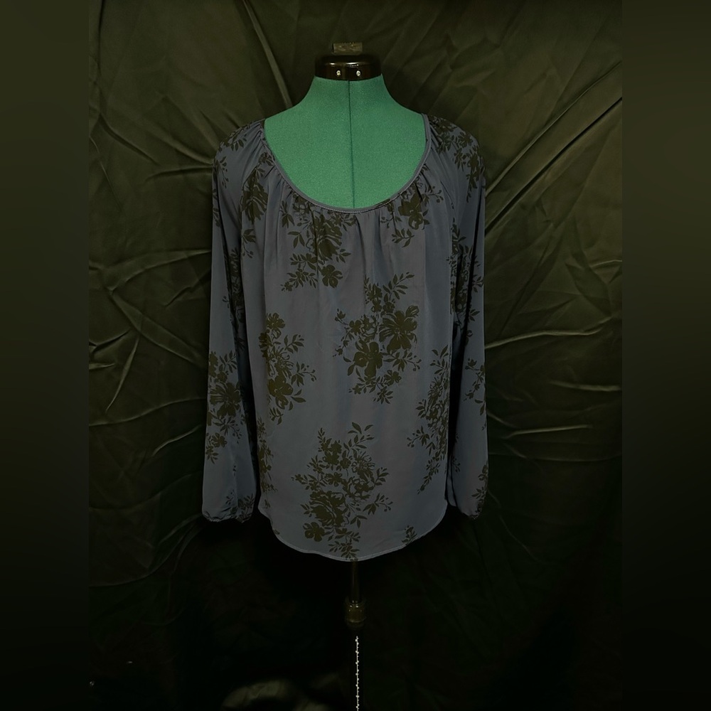 Blue and Black Floral Torrid Top